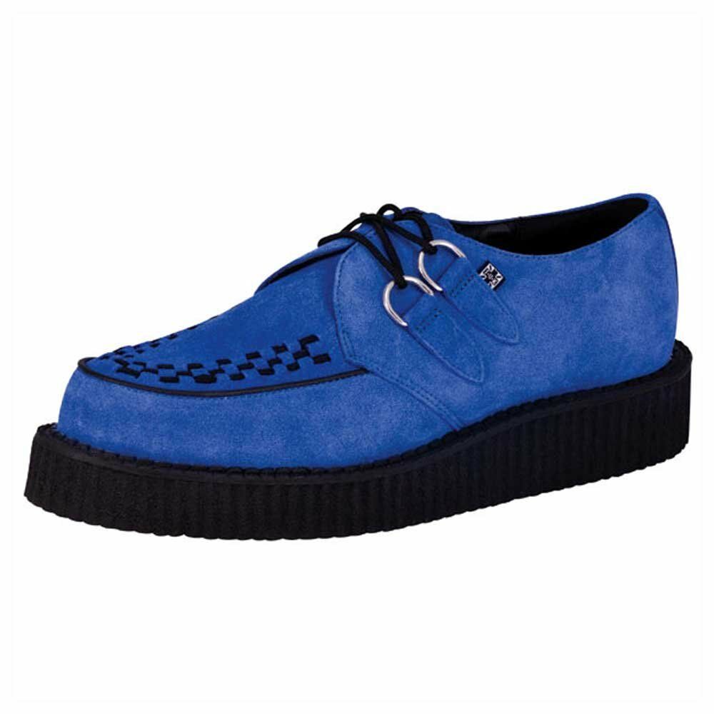 TUK A8282 Tuk Shoes Mondo Lo Sole Creepers Electric Blue Suede Brothel